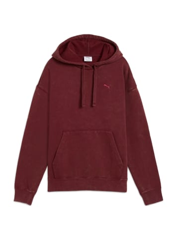 Puma Elevated Relaxed Wash mit Kägurutaschen in Dunkelrot