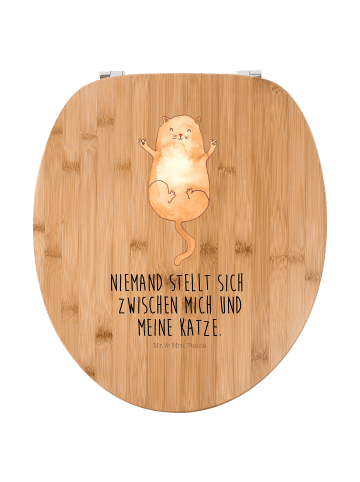 Mr. & Mrs. Panda Toilettendeckel Katze Umarmen mit Spruch in Braun