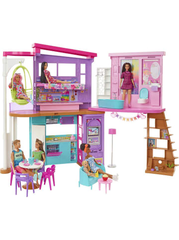 Mattel Barbie Malibu Ferien-Haus (klappbar), Puppenhaus inkl. M&ouml;bel & Zubeh&ouml;r