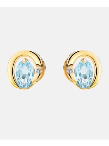 Diamant L'éternel Ohrringe aus 585 Gelbgold mit 1.09 Karat Diamant mit Topas