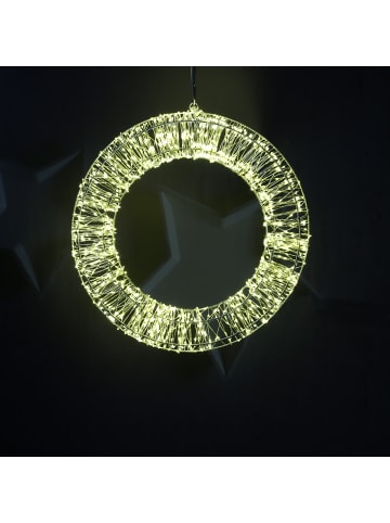 MARELIDA LED Kranz Dekokranz Türkranz Lichterkranz 1500LED Timer D: 40cm in silber