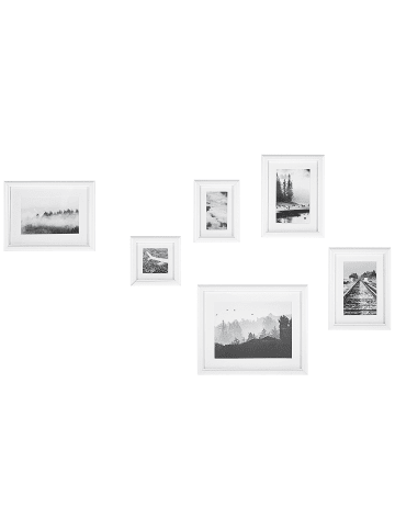 Beliani 6er-Set Fotorahmen ZINARE in Weiß