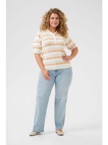 KAFFE curve Strickpullover KClizzy in Feather Grey mel. Chalk stripe