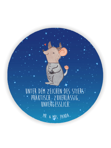 Mr. & Mrs. Panda Kühlschrankmagnet Stier Astrologie mit Spruch in Sternenhimmel Blau