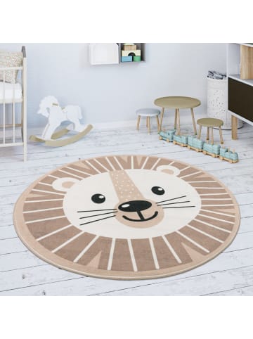 KADIMA DESIGN Kinderteppich waschmaschinenwaschbar Löwe Kinderzimmer in Beige