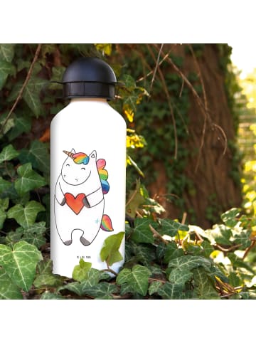 Mr. & Mrs. Panda Kindertrinkflasche Einhorn Herz ohne Spruch in Weiß