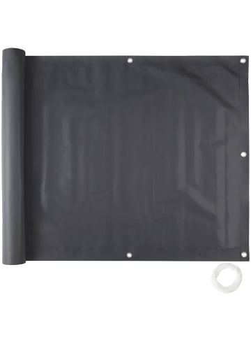 tectake Balkonbespannung  600 x 90 cm, schwarz