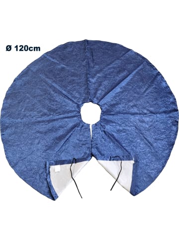 JACK Christbaumdecke Rund Ø 120cm Weihnachtsbaumdecke in Blau mit Struktur