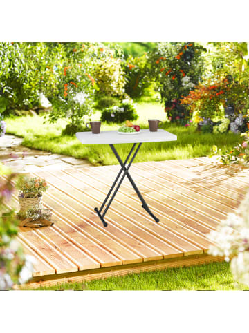 relaxdays Campingtisch in Weiß - (B)78 x (H)71 x (T)49 cm