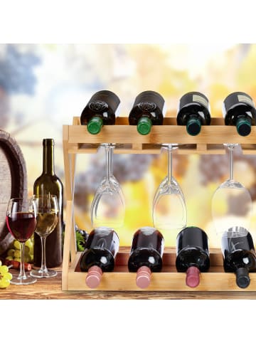 Weinregal in Natur - (B)45 x (H)35 x (T)23 cm