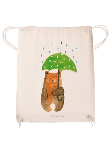 Mr. & Mrs. Panda Jutebeutel Bär Regenschirm ohne Spruch in Creme