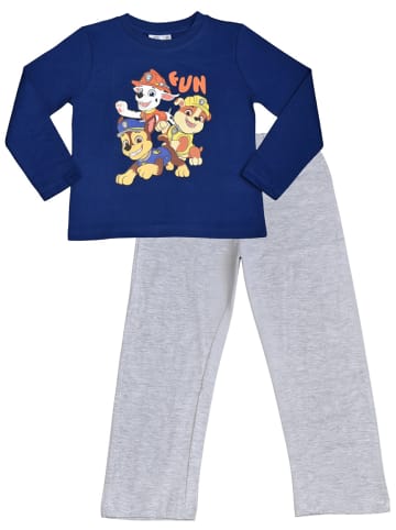Paw Patrol Paw Patrol Schlafanzug FUN Pyjama Set Langarm Oberteil mit Hose in blau/grau