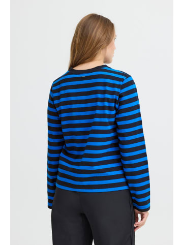 Pulz Langarm-Shirt PZSAHANA Regular fit in Navy Bright Blue Striped