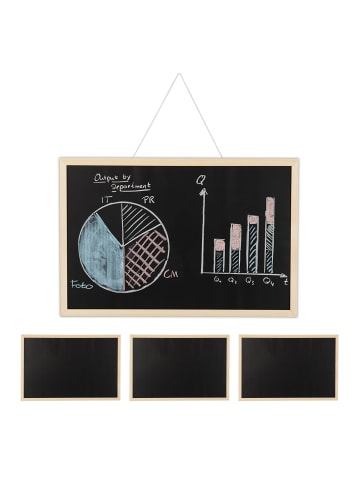 relaxdays 4x Kreidetafel in Schwarz - (B)60 x (H)40 xm