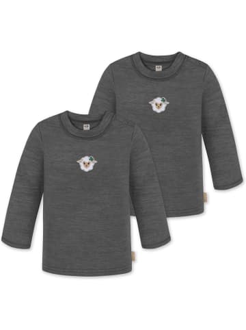 Normani Outdoor Sports 2er Pack Baby Merino Longsleeve Taupo in Anthrazit