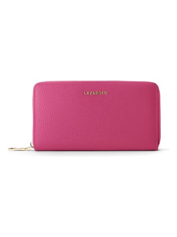 Lazarotti Bologna Leather XL Zip-Around Geldbörse Leder 19 cm hot pink