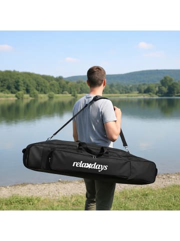 relaxdays Angeltasche Rutentasche in Schwarz - 100 cm