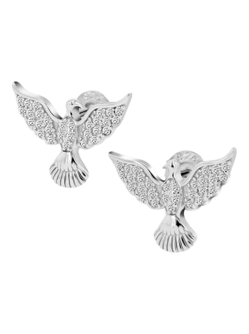 Adeliás Damen Ohrstecker Taube aus 925 Silber mit Zirkonia in silber