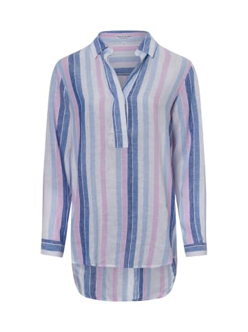 Marie Lund Tunikabluse mit Leinen-Anteil in hellblau mehrfarbig - 0003