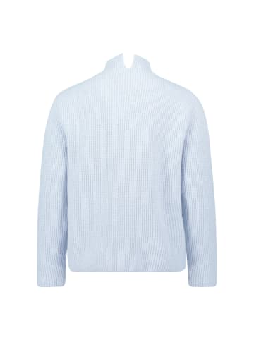 Zero  Strickpullover mit Stehkragen in Light Blue Melange
