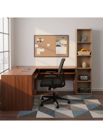 relaxdays Bücherregal in Eiche - (B)32 x (H)132 x (T)24 cm