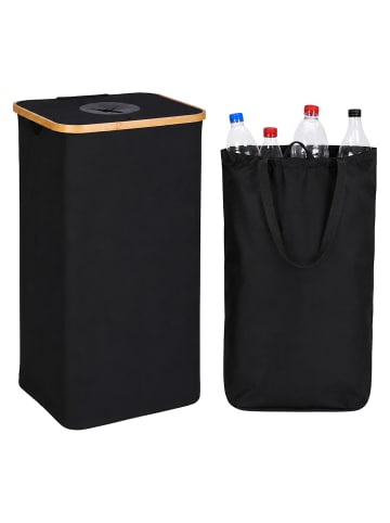 relaxdays Pfandflaschen-Sammelbehälter in Schwarz - 100 l