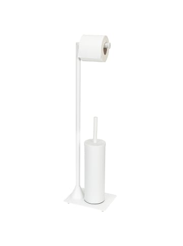 Wenko Toilettenpapier- und Bürstenhalter 2-in-1 HELLA in Weiß, 20 x 69 x 15 cm