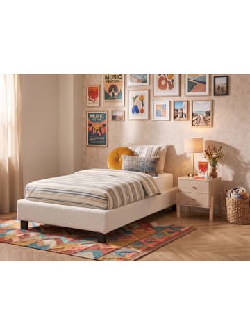 Beliani 2-tlg Einzelbett ROANNE in Beige/Braun