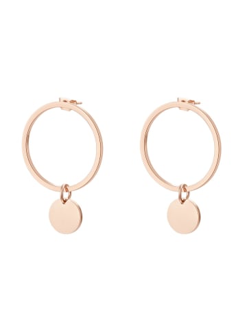 Hey Happiness Vergold. Ohrringe Kreis Edelstahl in Rosegold