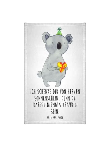 Mr. & Mrs. Panda Gästehandtuch Koala Geschenk mit Spruch in Weiß