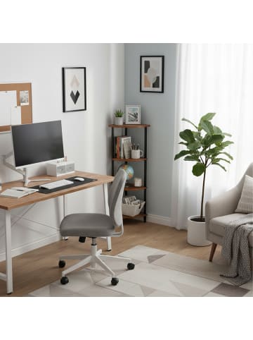 relaxdays Eckregal in Braun/ Schwarz - (B)44,5 x (H)125 x (T)31,5 cm