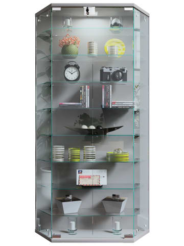 VCM  Wandvitrine Glasvitrine Benila XL in Silber