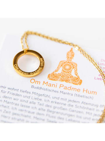 Divasya Vergoldete Mantra Halskette Om Mani Padme Hum - (L)45cm
