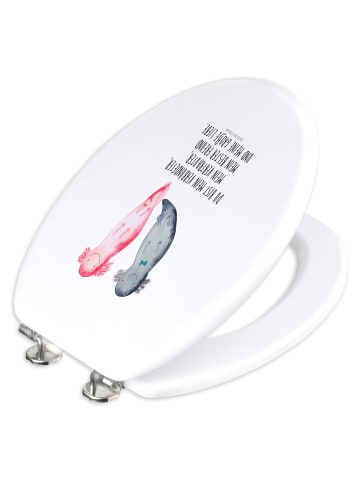 Mr. & Mrs. Panda Toilettendeckel Axolotl Freundin mit Spruch in Weiß