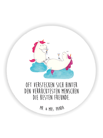 Mr. & Mrs. Panda Kühlschrankmagnet Einhorn Sekt mit Spruch in Weiß