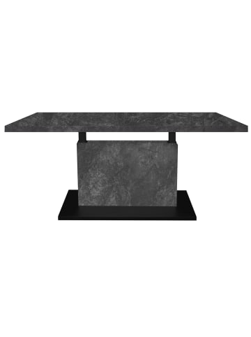 58 aufm Kessel COUCHTISCH Höhenverstellbar Else 4 120x49x70 Holz Keramikoptik Grau