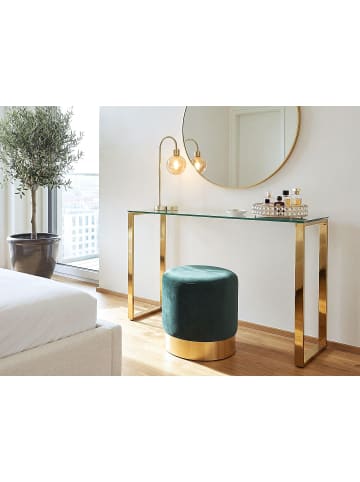 Pouf SOPHIA in Grün/Gold - (W) 39 x (H) 40 x (L) 39 cm
