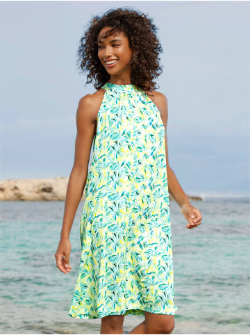 Heine Jerseykleid in limone-türkis-bedruckt