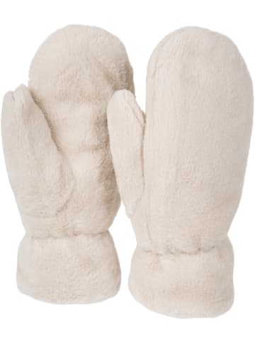 styleBREAKER Fäustlinge mit Teddyfell in Beige