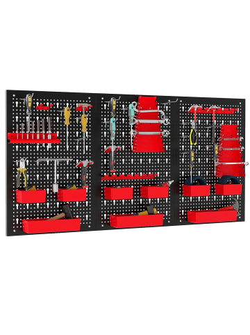 COSTWAY Werkzeugwand 120 x 60 x 2 cm in Schwarz