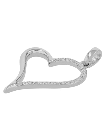 Adeliás Damen Anhänger – Herz Herzanhänger aus 925 Silber mit Zirkonia in silber