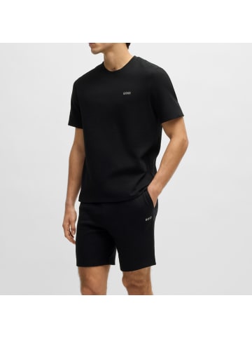 BOSS Waffle T-Shirt in Schwarz