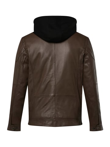 Men Plus Lederjacke in haselnuss