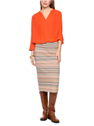 MARC CAIN COLLECTIONS Fließende Bluse mit Schmuckknopf in Tigerlily