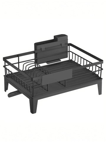 SONGMICS Geschirrständer Patalla in Schwarz - (B)42 x (H)18.5 x (T)31 cm