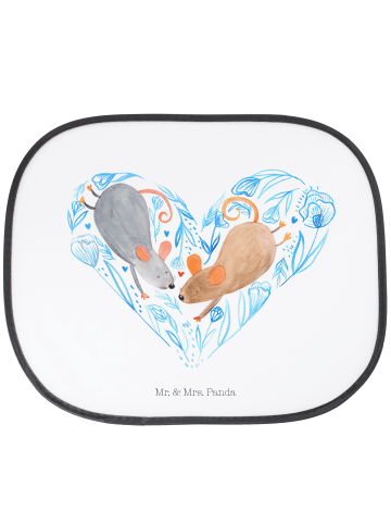 Mr. & Mrs. Panda Sonnenschutz Auto Mäuse Herz ohne Spruch in Weiß