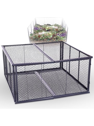 Novatool Novatool Garten-Komposter Metall 100x100x50 cm + Deckel und Boden, mit in Silber