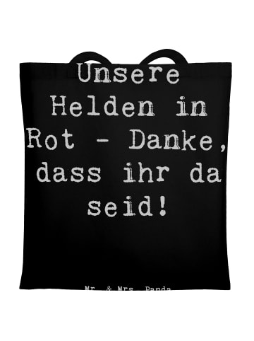 Mr. & Mrs. Panda Stofftragetasche Spruch Feuerwehrmann Helden mi... in Schwarz