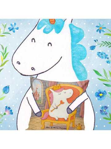 Mr. & Mrs. Panda Dekokissen Einhorn Prinzessin Design ohne Spruch in Weiß