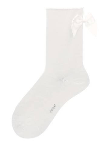 Kunert Socken Ribbon Love Rollrand in offwhite